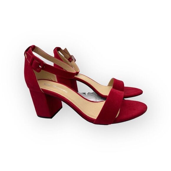 NWT CL By Laundry Womens Jody Super Suede Sandals Ruby Red Size 10M - Picture 4 of 14